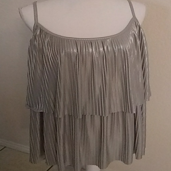 Lane Bryant Tops - Sexy silver lane bryant tank blouse 18 W